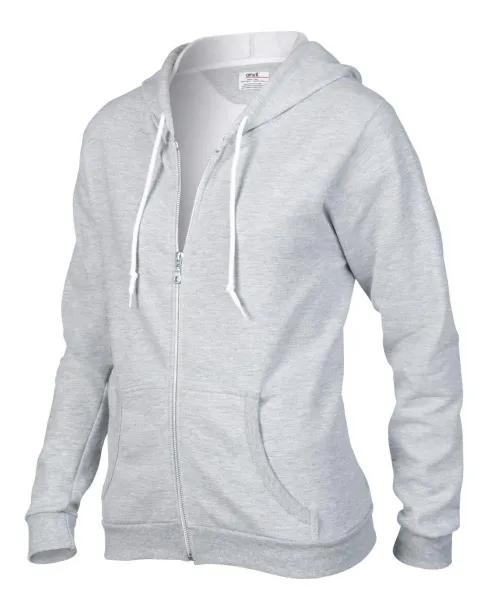  Ženska hoodica s patentom - Anvil Heather Grey