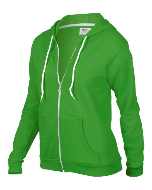  WOMEN'S FULL-ZIP HOODED FLEECE - Anvil Green Apple