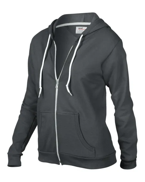  Ženska hoodica s patentom - Anvil Charcoal