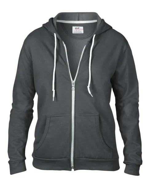 WOMEN'S FULL-ZIP HOODED FLEECE - Anvil Charcoal