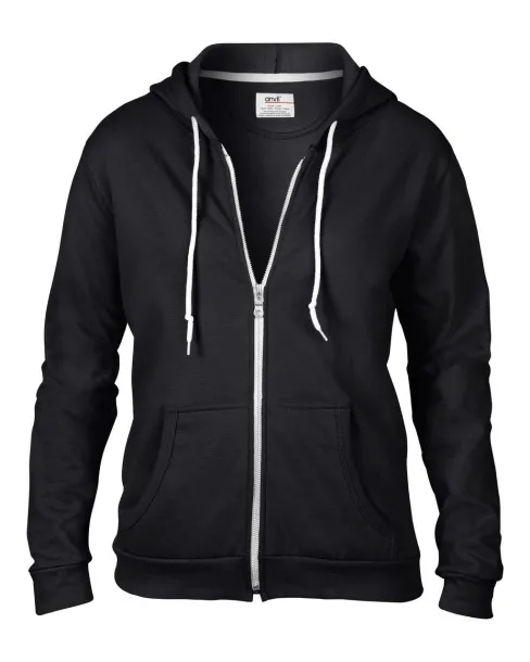  WOMEN'S FULL-ZIP HOODED FLEECE - Anvil Black