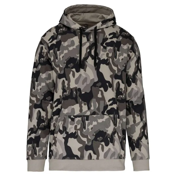  MEN’S HOODED SWEATSHIRT - Kariban Grey Camouflage #E6E7E7