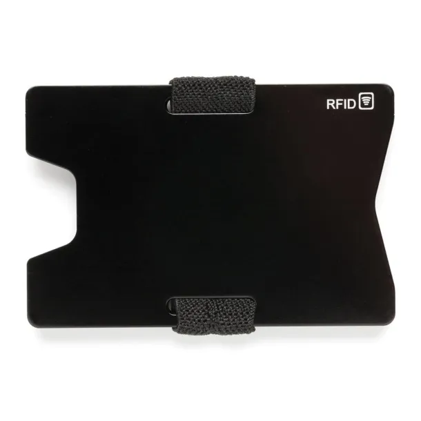  aluminijski minimalistički novčanik s RFID zaštitom protiv skeniranja Crna Crna