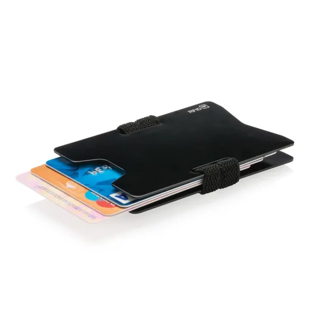  aluminijski minimalistički novčanik s RFID zaštitom protiv skeniranja Crna Crna