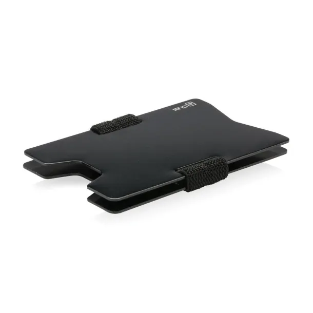  aluminijski minimalistički novčanik s RFID zaštitom protiv skeniranja Crna Crna