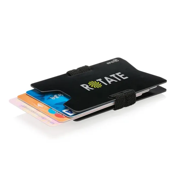  aluminijski minimalistički novčanik s RFID zaštitom protiv skeniranja Crna Crna