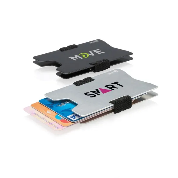  aluminijski minimalistički novčanik s RFID zaštitom protiv skeniranja Srebrna Crna