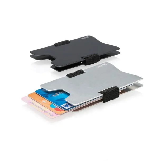  aluminijski minimalistički novčanik s RFID zaštitom protiv skeniranja Srebrna Crna