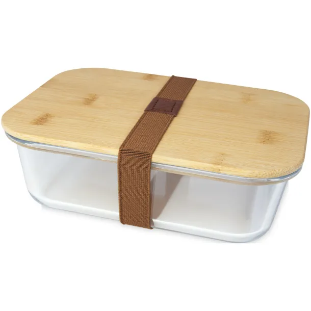 Roby glass lunch box with bamboo lid - Seasons Natural White