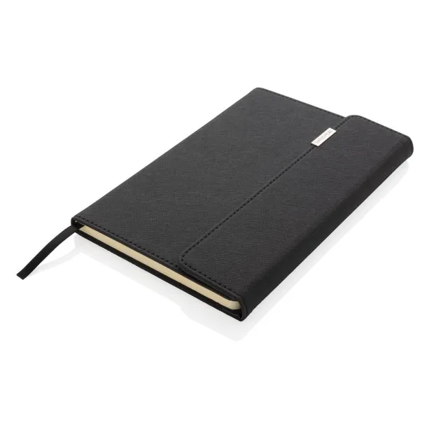  Swiss Peak deluxe A5 notebook and pen set - Swiss Peak Black 