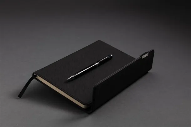  Swiss Peak deluxe A5 notebook and pen set - Swiss Peak Black 