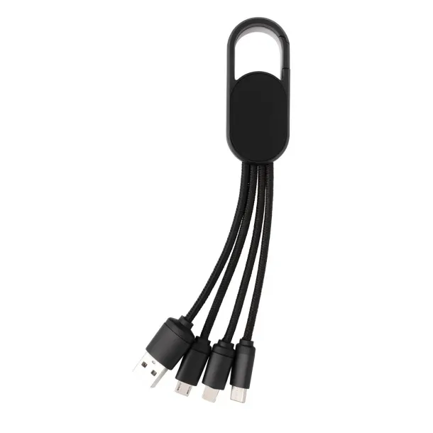  4-in-1 cable with carabiner clip - XD Collection Black 