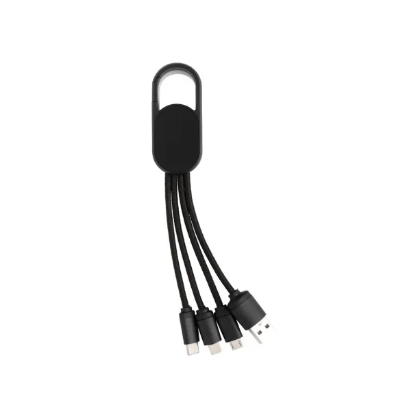  4-in-1 cable with carabiner clip - XD Collection Black 