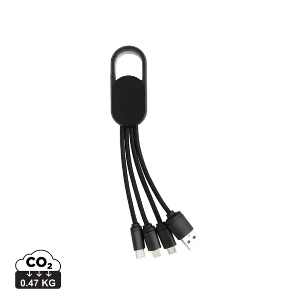  4-in-1 cable with carabiner clip - XD Collection Black 