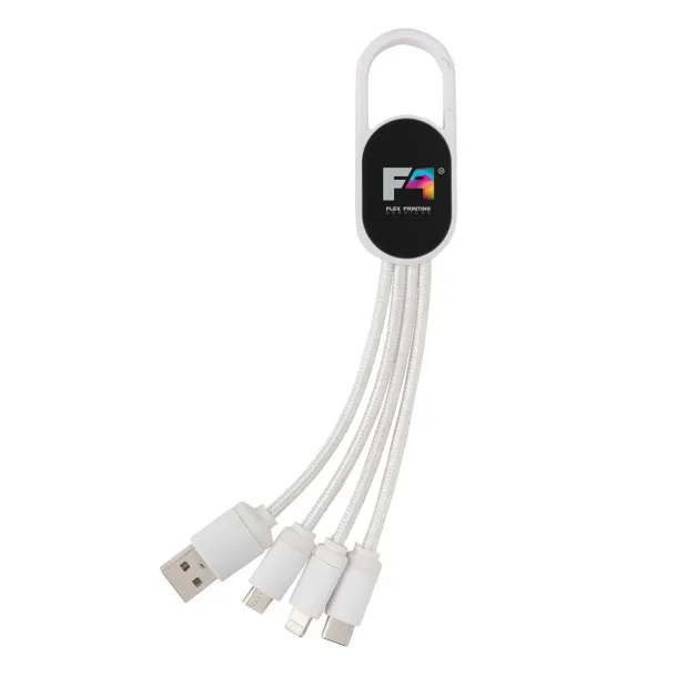  4-in-1 cable with carabiner clip - XD Collection White 