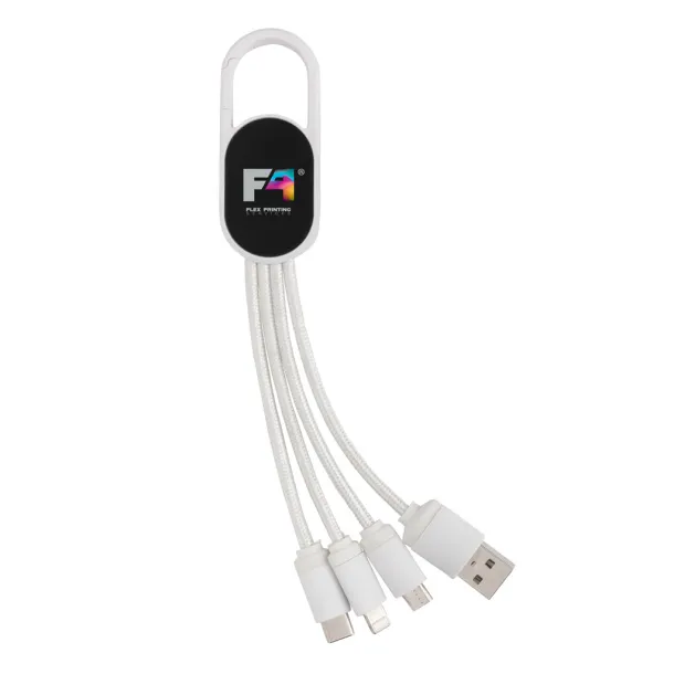  4-in-1 cable with carabiner clip - XD Collection White 