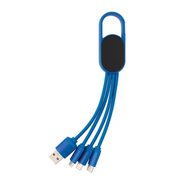  4-in-1 cable with carabiner clip - XD Collection Blue