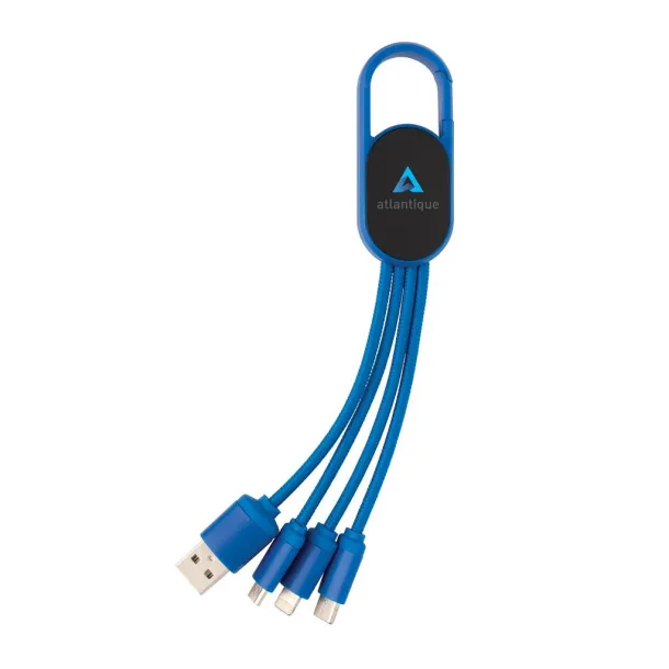  4-in-1 cable with carabiner clip - XD Collection Blue