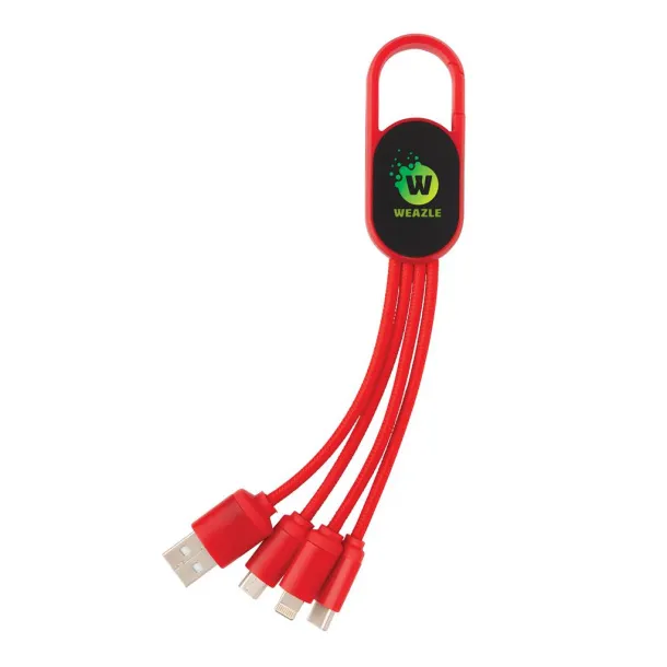  4-in-1 cable with carabiner clip - XD Collection Red 