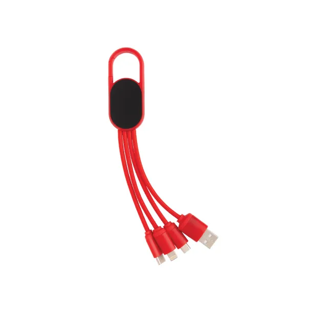  4-in-1 cable with carabiner clip - XD Collection Red 