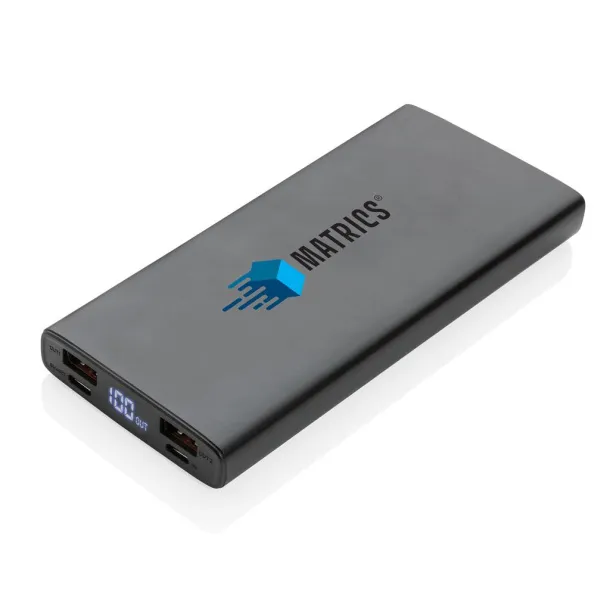  Aluminijska prijenosna baterija - 18 W, 10 000 mAh - XD Collection Crna