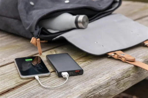  Aluminijska prijenosna baterija - 18 W, 10 000 mAh - XD Collection Crna