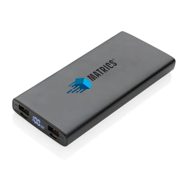  Aluminijska prijenosna baterija - 18 W, 10 000 mAh - XD Collection Crna