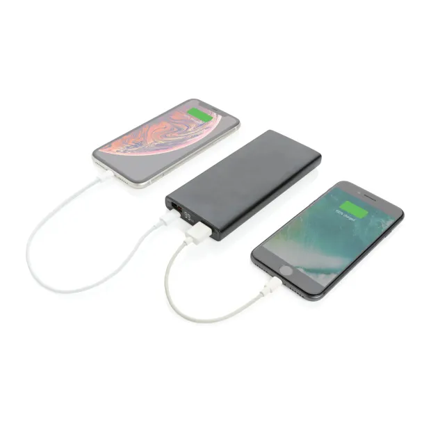  Aluminijska prijenosna baterija - 18 W, 10 000 mAh - XD Collection Crna