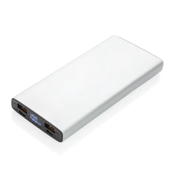  Aluminijska prijenosna baterija - 18 W, 10 000 mAh - XD Collection Srebrna