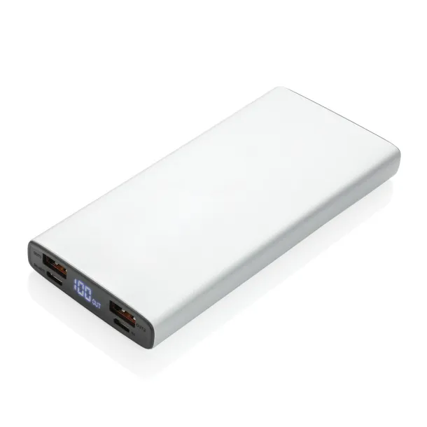  Aluminijska prijenosna baterija - 18 W, 10 000 mAh - XD Collection Srebrna