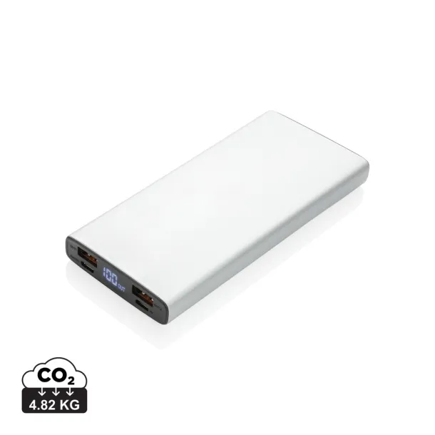  Aluminijska prijenosna baterija 10000 mAh 18W - XD Collection Srebrna 