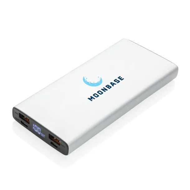  Aluminijska prijenosna baterija - 18 W, 10 000 mAh - XD Collection Srebrna