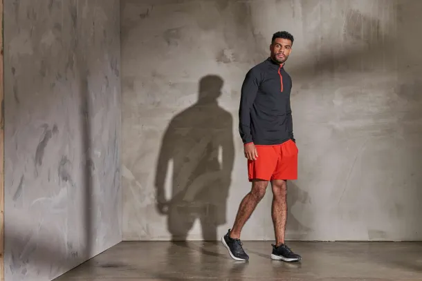  Cool muška majica s 1/2 zipom - Just Cool Crna Electric Yellow