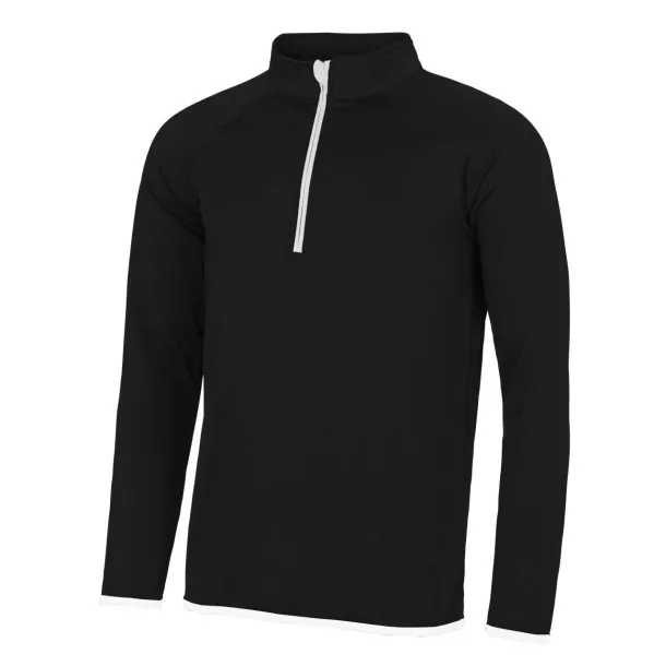  MEN'S COOL 1/2 ZIP SWEAT - Just Cool Jet Black Electric Yellow