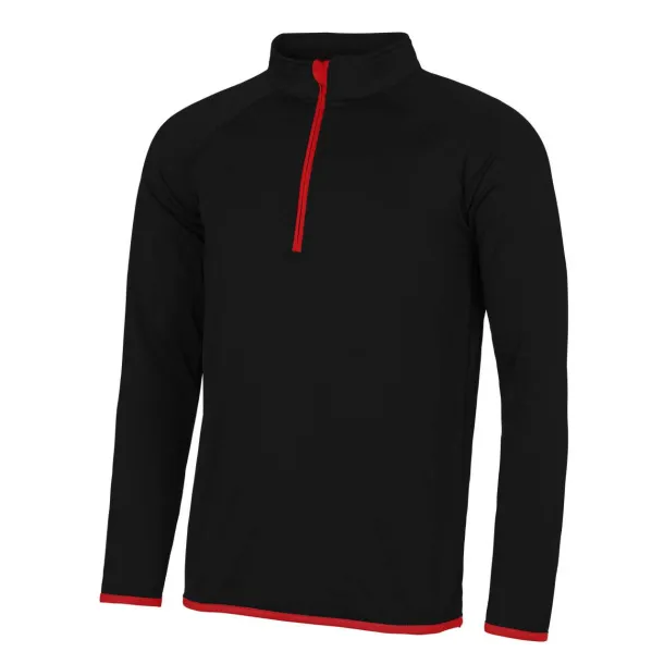  MEN'S COOL 1/2 ZIP SWEAT - Just Cool Jet Black Red