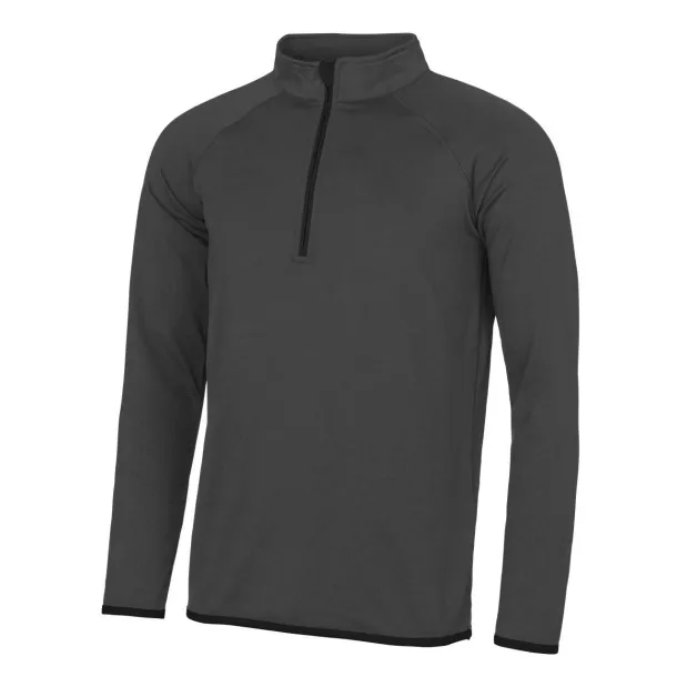  Cool muška majica s 1/2 zipom, 280 g/m2 - Just Cool Ugljen Crna