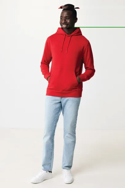  Iqoniq Rila unisex lagani hoodie od recikliranog pamuka - iqoniq Crvena