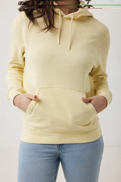  Iqoniq Rila unisex lagani hoodie od recikliranog pamuka, 280 g/m² - iqoniq cream yellow