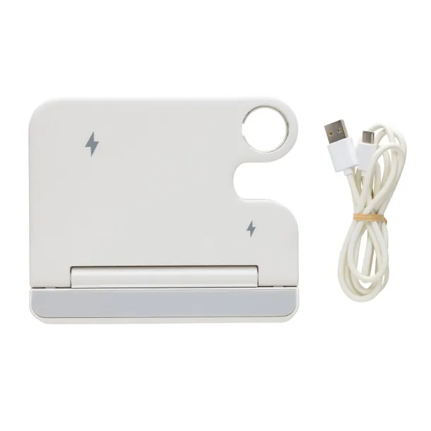 Joltz RCS recycled plastic dual 15W charger with iWatch slot - XD Collection White 