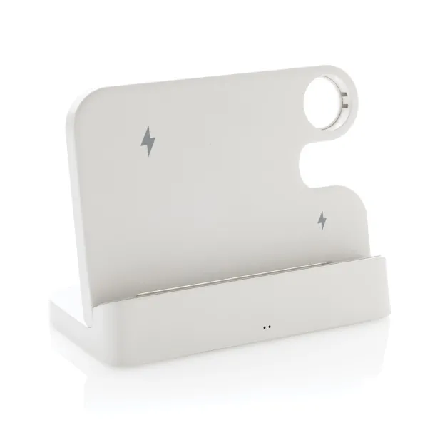 Joltz RCS recycled plastic dual 15W charger with iWatch slot - XD Collection White 