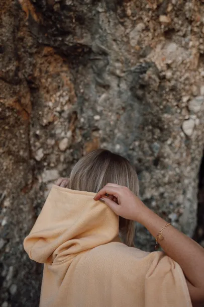  VINGA Tolo pončo za plažu od hammam frotira - Vinga yellow, off white 11-0606 TPG