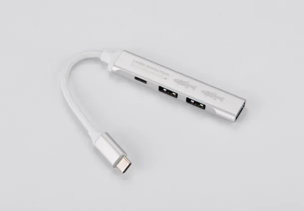  USB HUB razdjelnik s kabelom tipa C silver