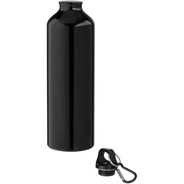 Oregon 770 ml RCS certified recycled aluminium water bottle with carabiner Solid black