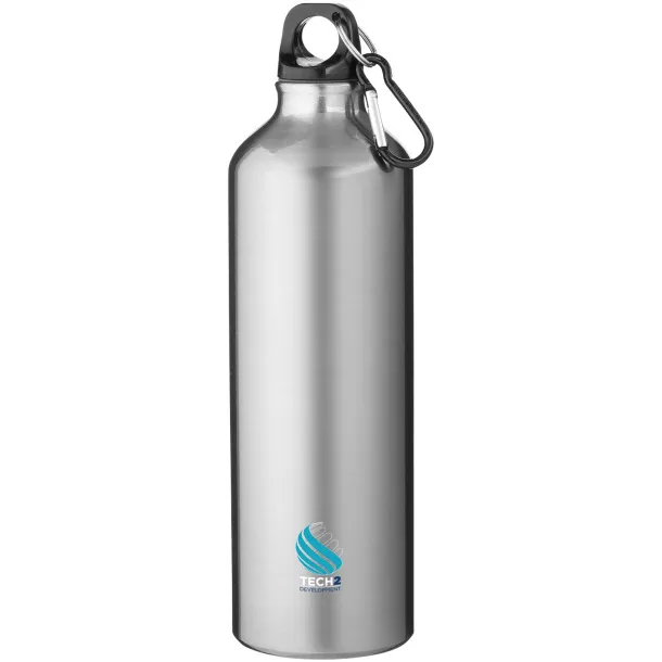 Oregon 770 ml RCS certified recycled aluminium water bottle with carabiner - Unbranded Silver