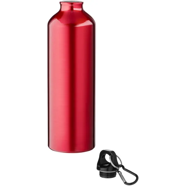 Oregon 770 ml RCS certified recycled aluminium water bottle with carabiner Red