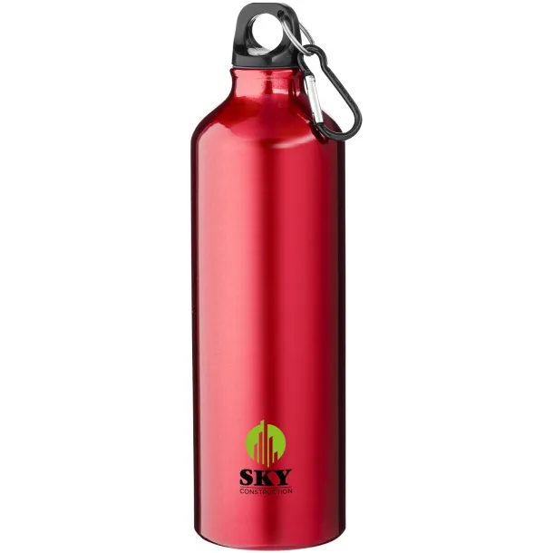 Oregon 770 ml RCS certified recycled aluminium water bottle with carabiner Red