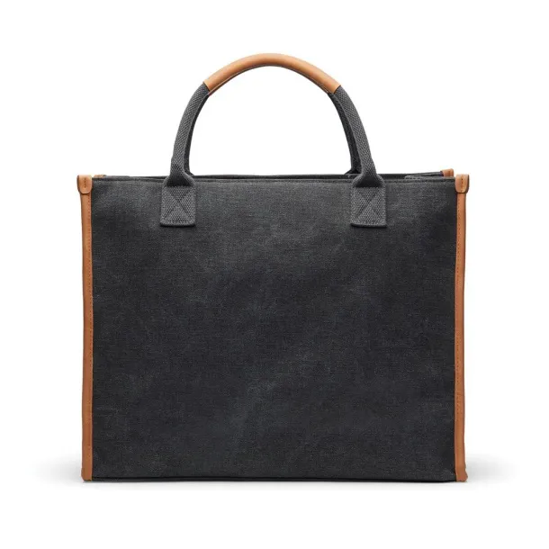  VINGA Bosler RCS recycled canvas office tote - Vinga Black 