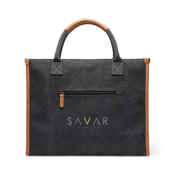  VINGA Bosler RCS recycled canvas office tote - Vinga Black 