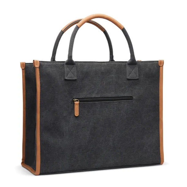  VINGA Bosler RCS recycled canvas office tote - Vinga Black 