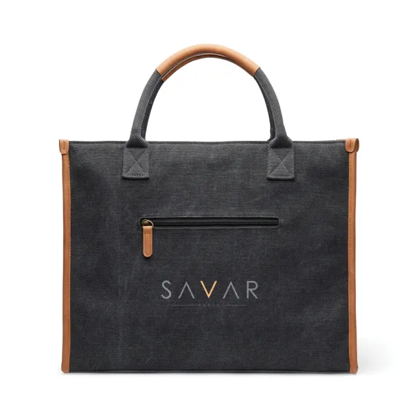  VINGA Bosler RCS recycled canvas office tote - Vinga Black 